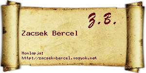 Zacsek Bercel névjegykártya
